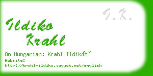 ildiko krahl business card